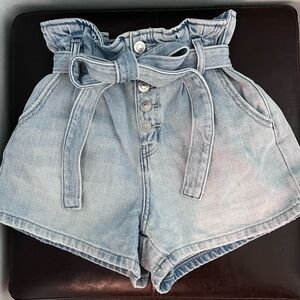 American Eagle Outfitters High Waist Blue Denim Shorts